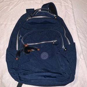 Navy Blue Kipling Seoul Laptop Backpack Bookbag
